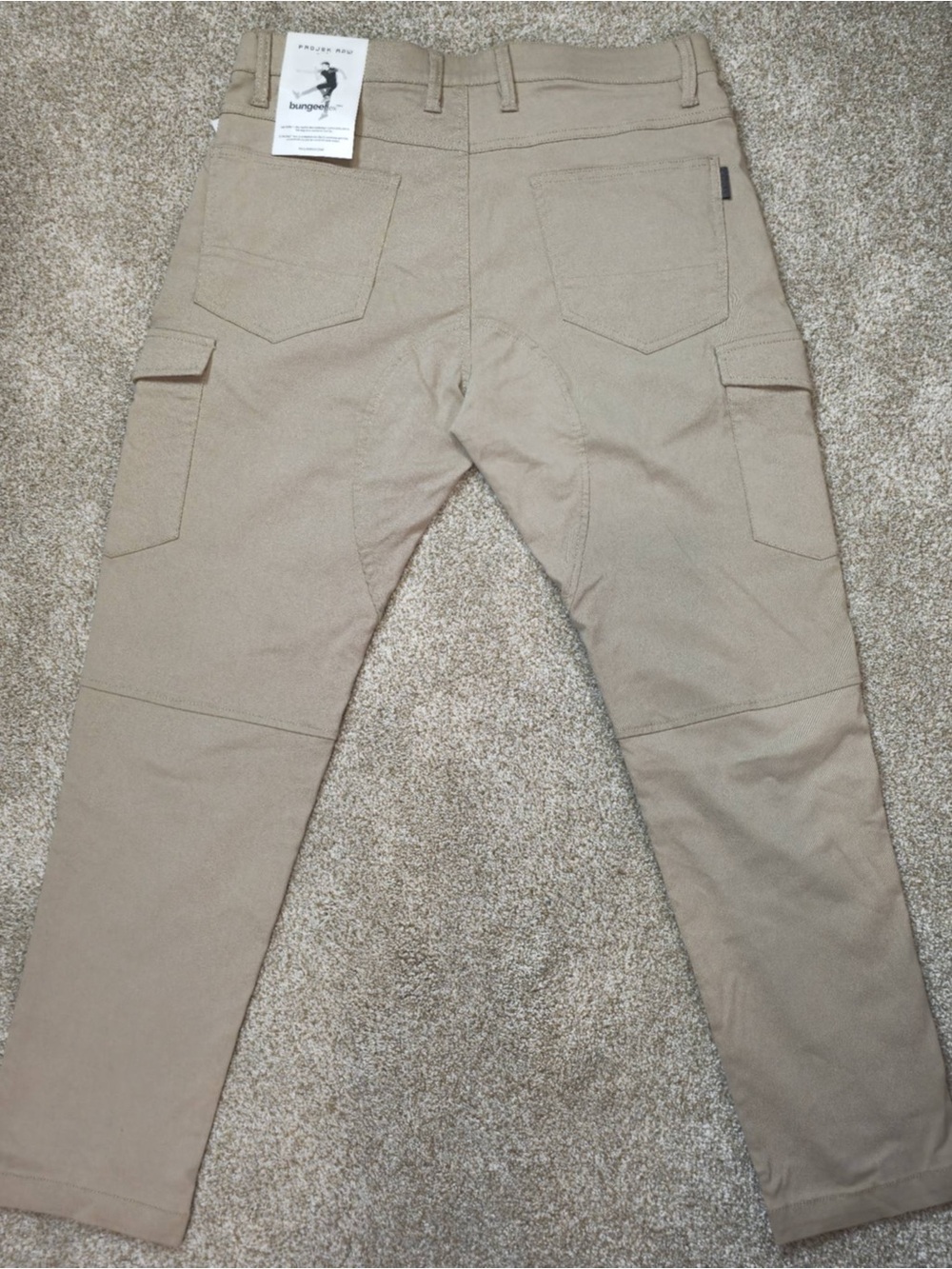 Men's Slim Straight Cargo Pants - Khaki - Picture 8 of 12